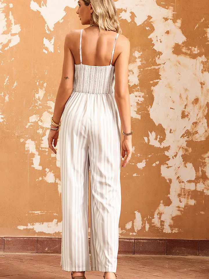 * APP EXCLUSIVE* Sleeveless Tie Front Wide Leg Jumpsuit