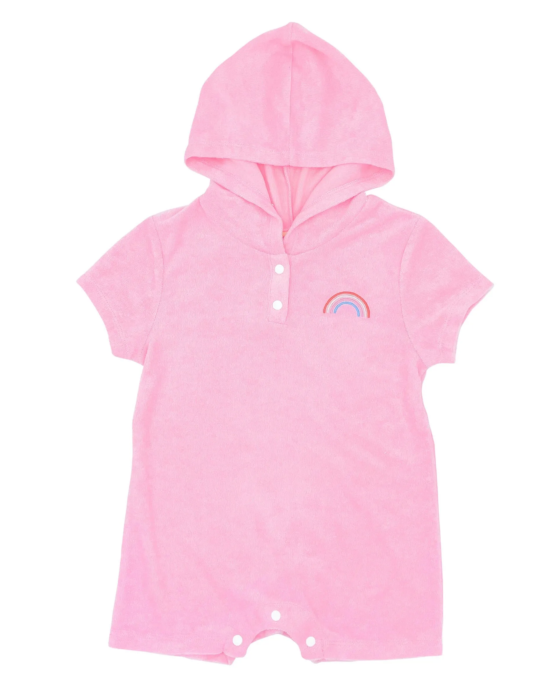 12mos, 18mos Finn Baby Hooded Romper in Fairytale Pink