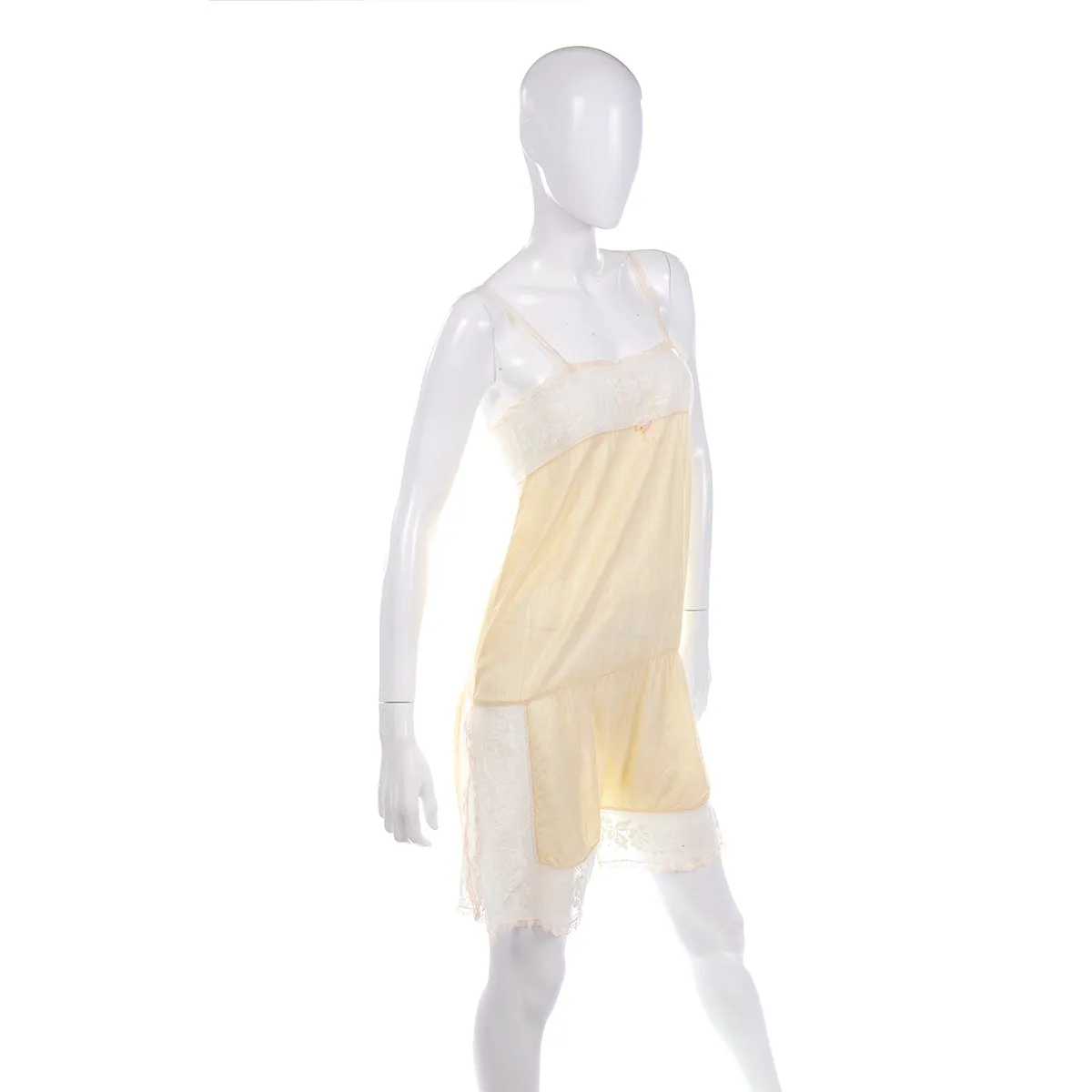 1920's Ivory Silk Crepe & Silk Romper Beach Pajamas