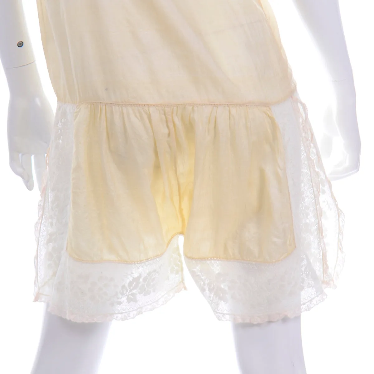 1920's Ivory Silk Crepe & Silk Romper Beach Pajamas