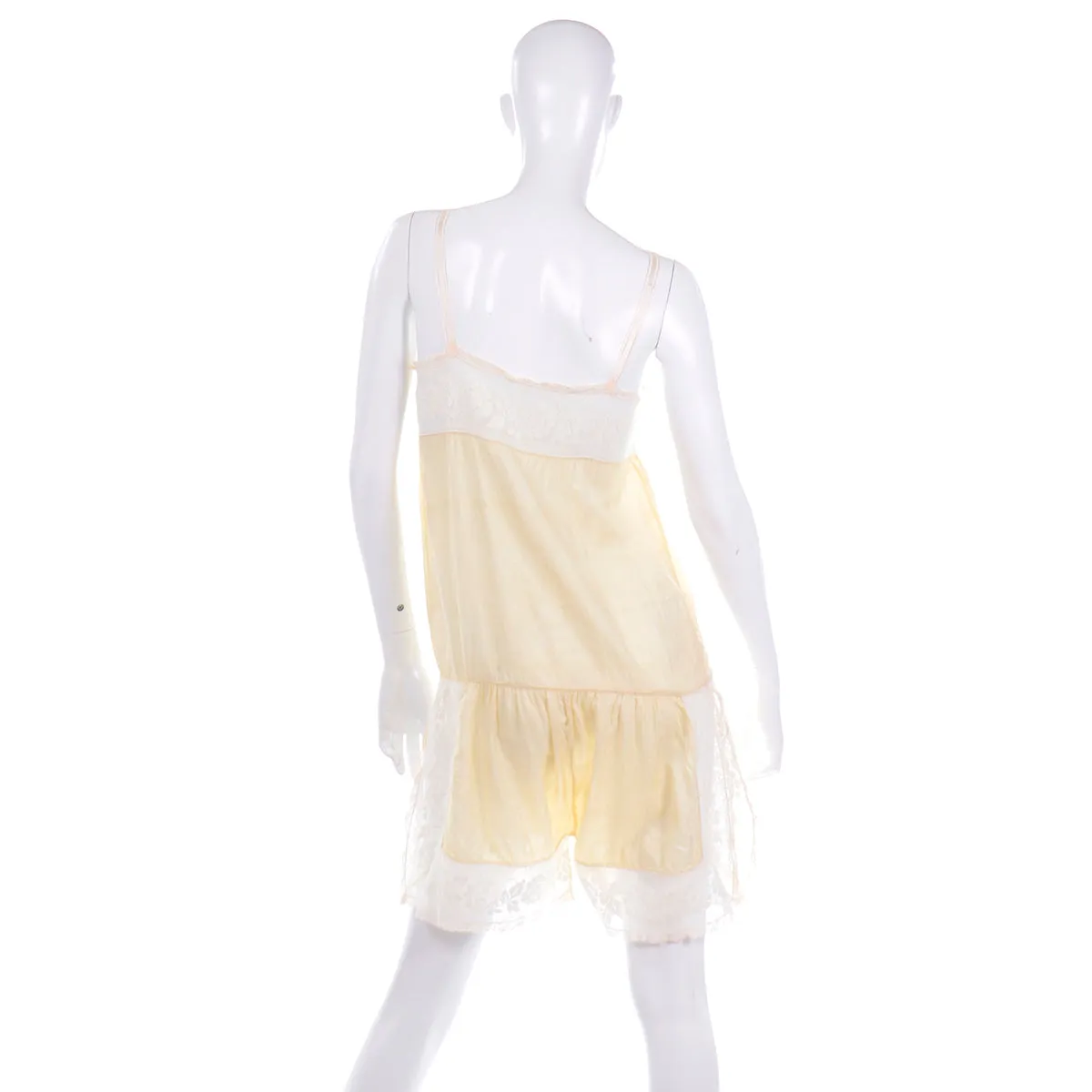 1920's Ivory Silk Crepe & Silk Romper Beach Pajamas