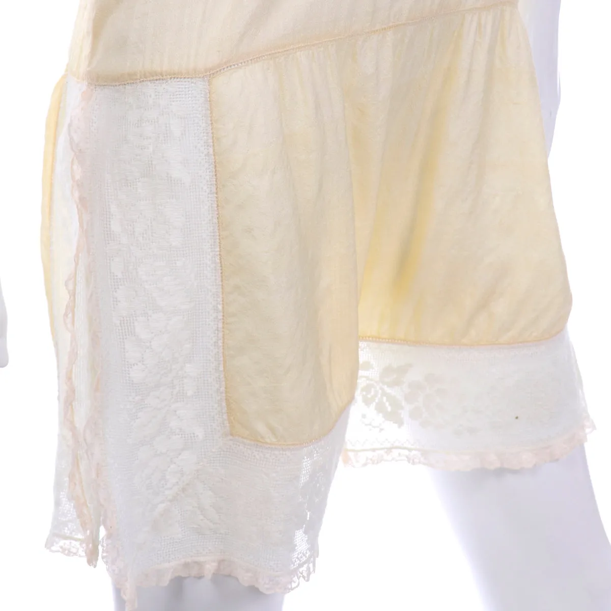 1920's Ivory Silk Crepe & Silk Romper Beach Pajamas