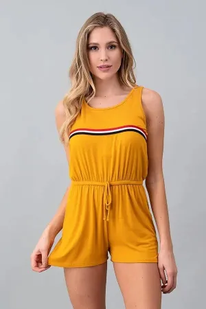 $20 Mustard Romper with Front Stripe