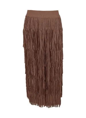 9240014 Retro Tassel Pleated Skirt