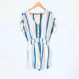 Abercrombie & Fitch Colorful Stripe Button Romper- Size L