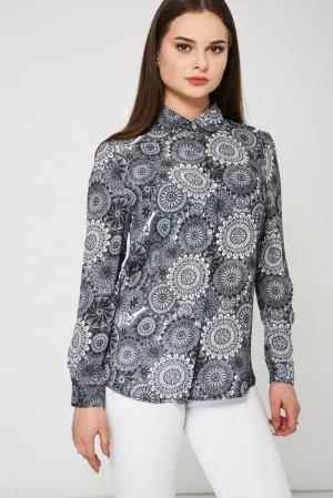 Abstract Pattern Monochrome Shirt