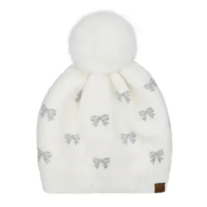 Allover Rhinestone Bow Beanie