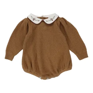 Analogie By Lil Legs Girls Knit Romper Camel