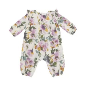 ANG Watercolor Rose Ruffle Sleeve Romper