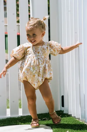 Apricot Puff Romper