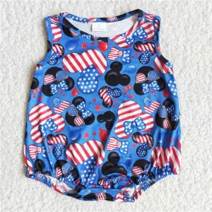 B15-11 infants baby boy sleeveless national day romper