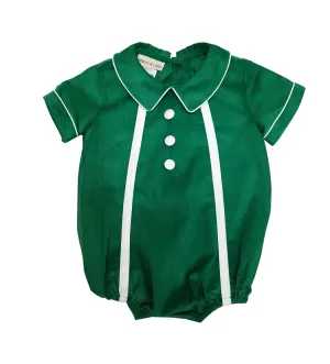 Baby Boy's Christmas Green Corduroy Romper