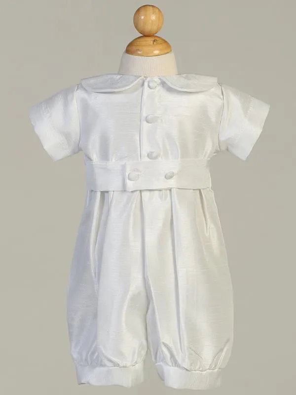 Baby Boys White Baptism & Christening Romper - William