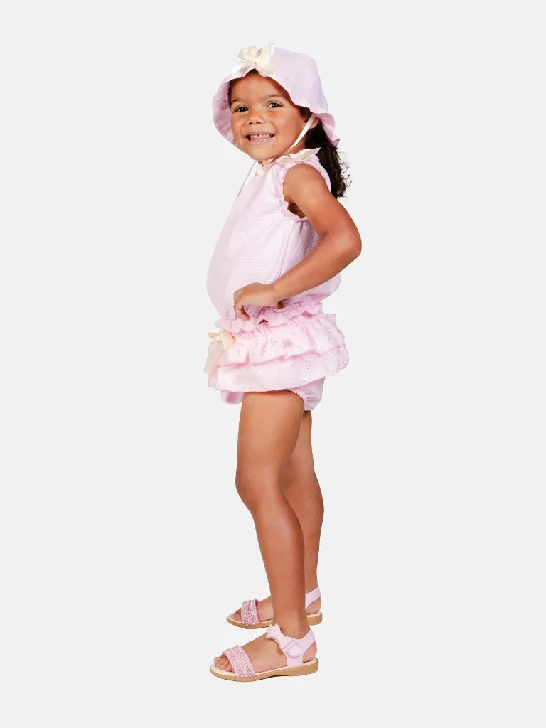 Baby Girl Amalia Collection 3 Piece Summer Set - Baby Pink