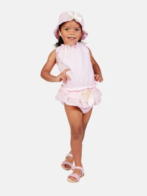 Baby Girl Amalia Collection 3 Piece Summer Set - Baby Pink