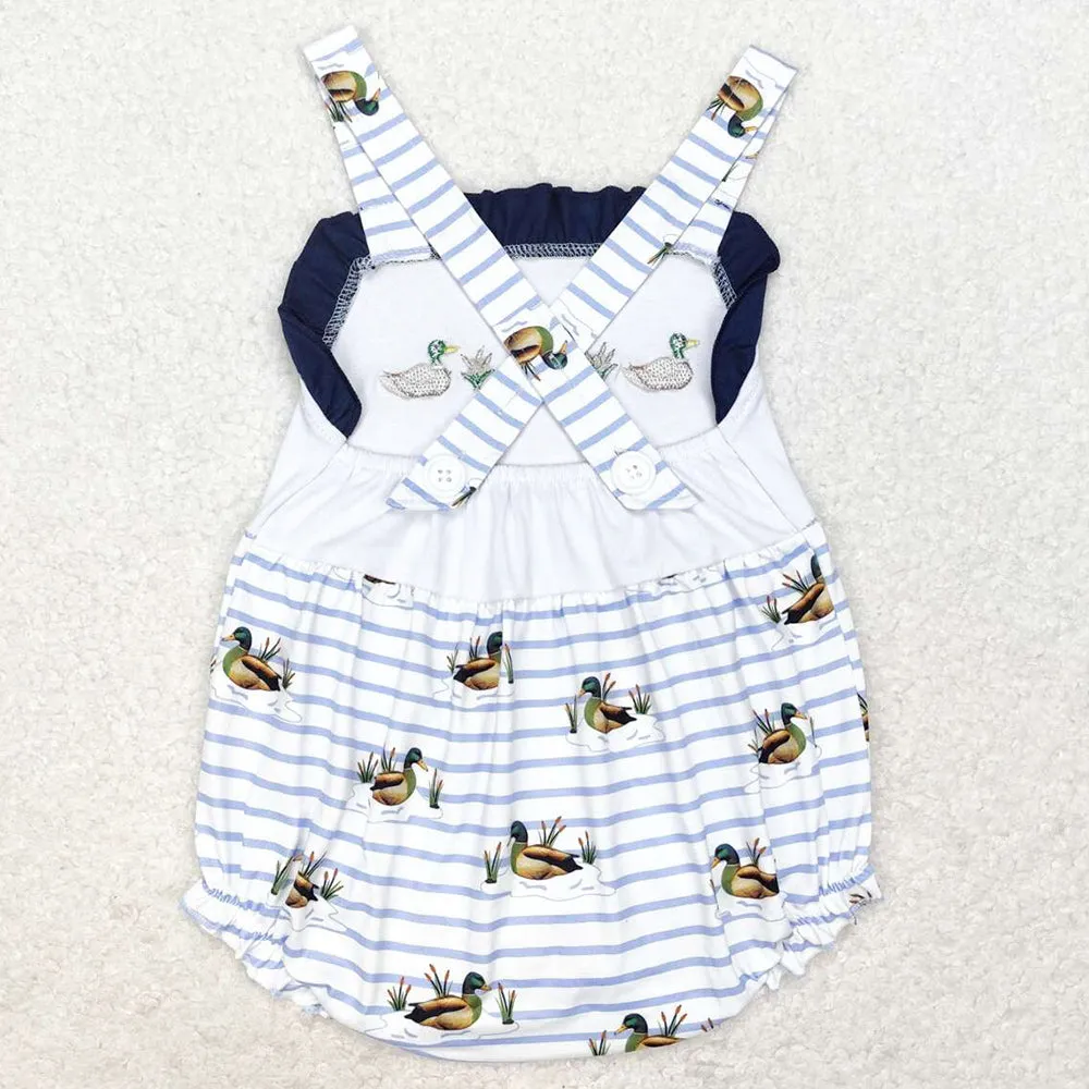 Baby Girls Clothes Ducks Straps Tunic Top Kids Sibling Clothes Baby Rompers Boys Clothes Sets SR1584