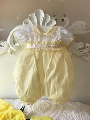 Baby girls lemon romper and cardigan set