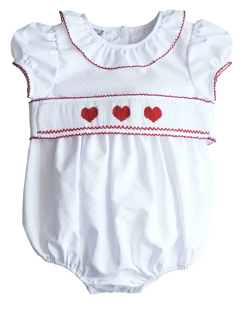 Baby Girl's "White Christmas" Dress with Smocked Double Belt