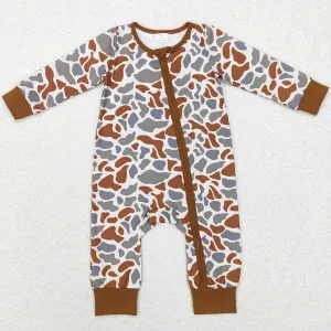 Baby Infant Boys Rompers Brown Camo Zip Sleepers Rompers LR0818