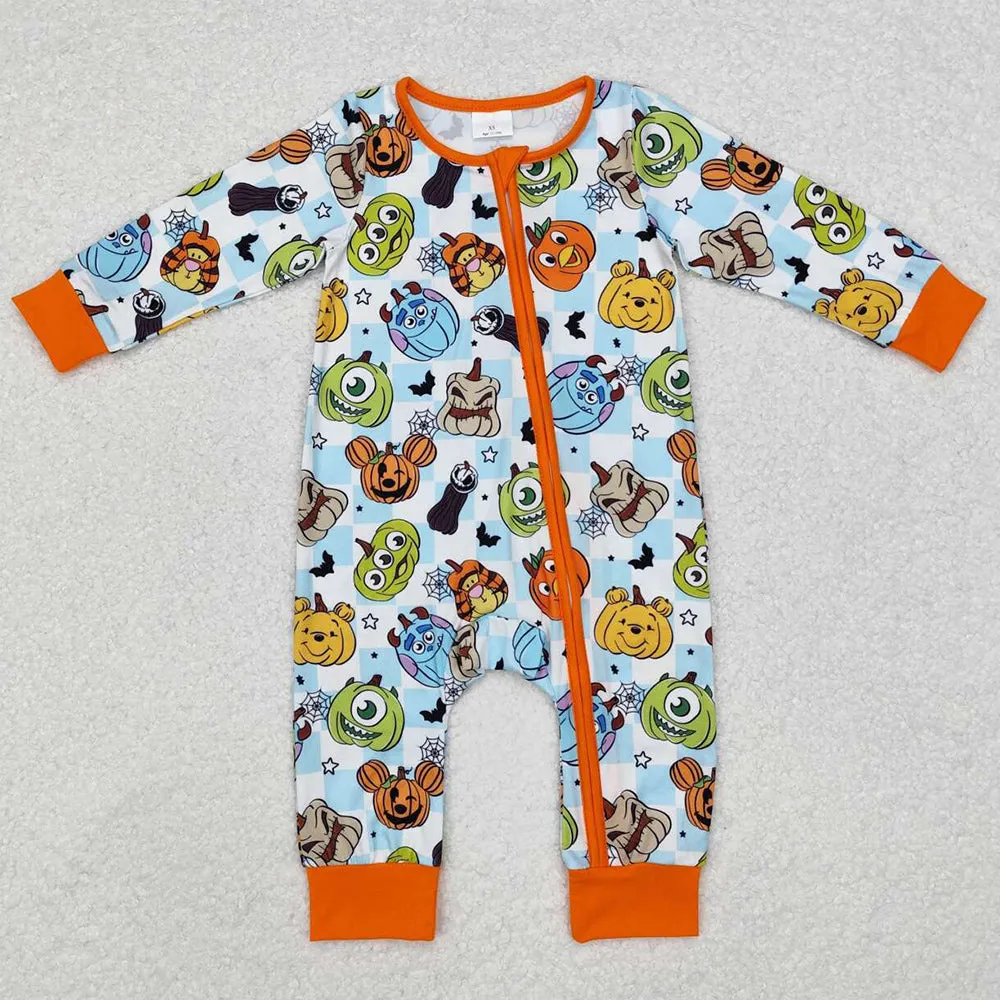 Baby Infant Boys Rompers Halloween Pumpkin Zip Rompers LR1650