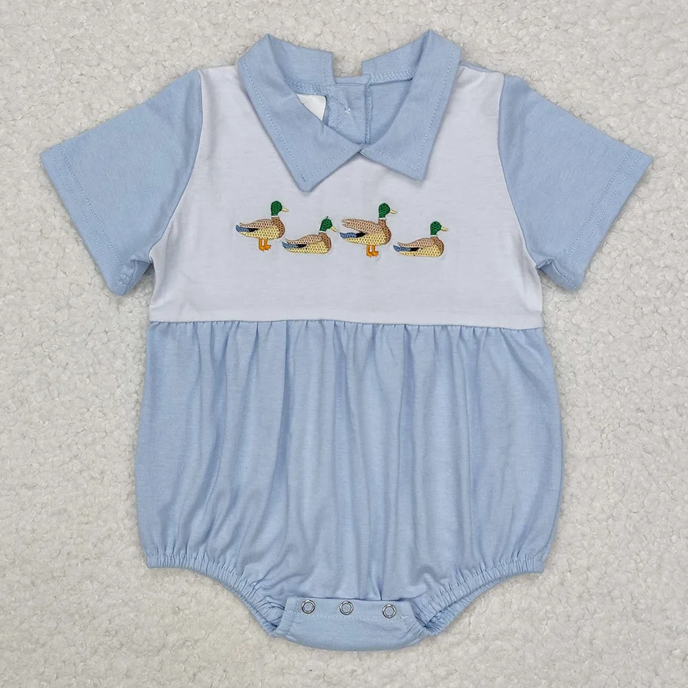 Baby Infant Boys Rompers Hunting Ducks Mallard Short Sleeve Rompers SR2071