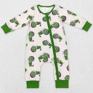 Baby Infant Boys Rompers Tractor Zip Long Sleeve Rompers LR0717