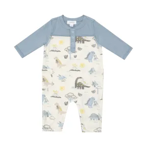 Baby Love Dinos-Romper W/Contrast Sleeve