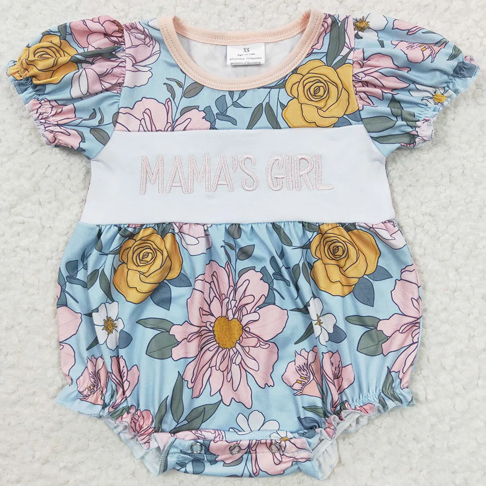 Baby Mama's Girl Rompers Boutique Flowers Girls Romper SR0344