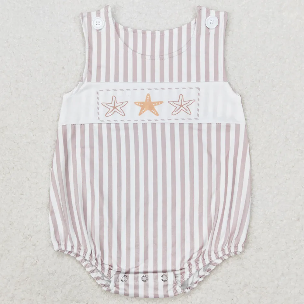 Baby Rompers Clothes Sibling Star Fish Stripes Kids Sibling Clothing Girls Dresses Boys Sets GSD1106