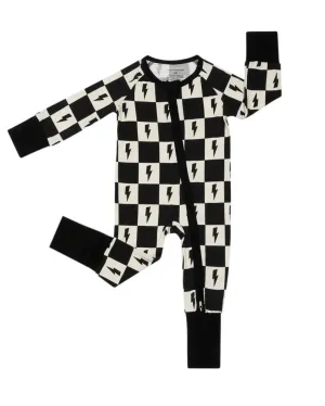 Bamboo Zip Romper- Checks & Bolts