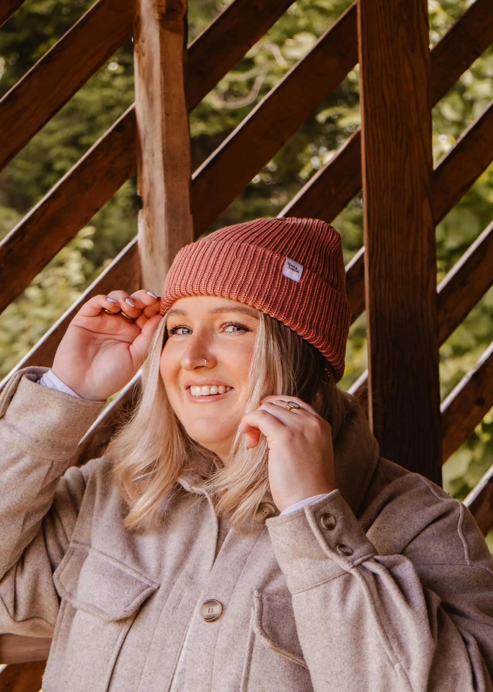 Blush Pink Super Puff Beanie