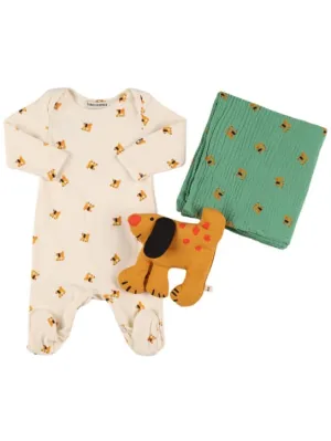 Bobo Choses   Stretch cotton romper, blanket &amp; dog toy 