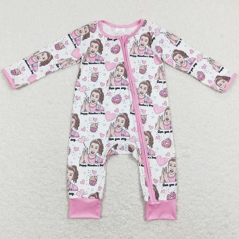 Boutique Baby Girls Rompers Valentines Jumpsuits LR0906