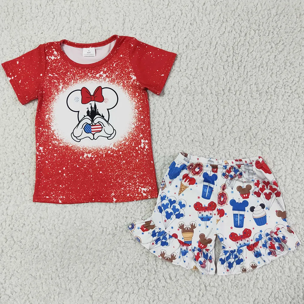 Boutique Girls Clothes Boys Clothing Set Fashion July 4th Kids Sibling Clothing Outfits GSSO0110