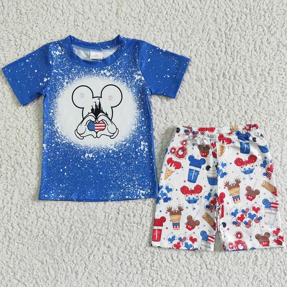 Boutique Girls Clothes Boys Clothing Set Fashion July 4th Kids Sibling Clothing Outfits GSSO0110