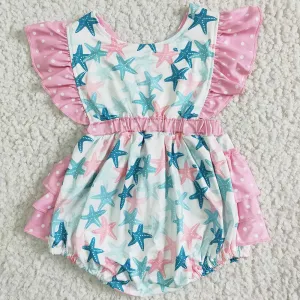 Boutique Infant Baby Girl Rompers Star Print Summer Girls Clothes Set Matched Romper Kids Sister Clothing SR0022