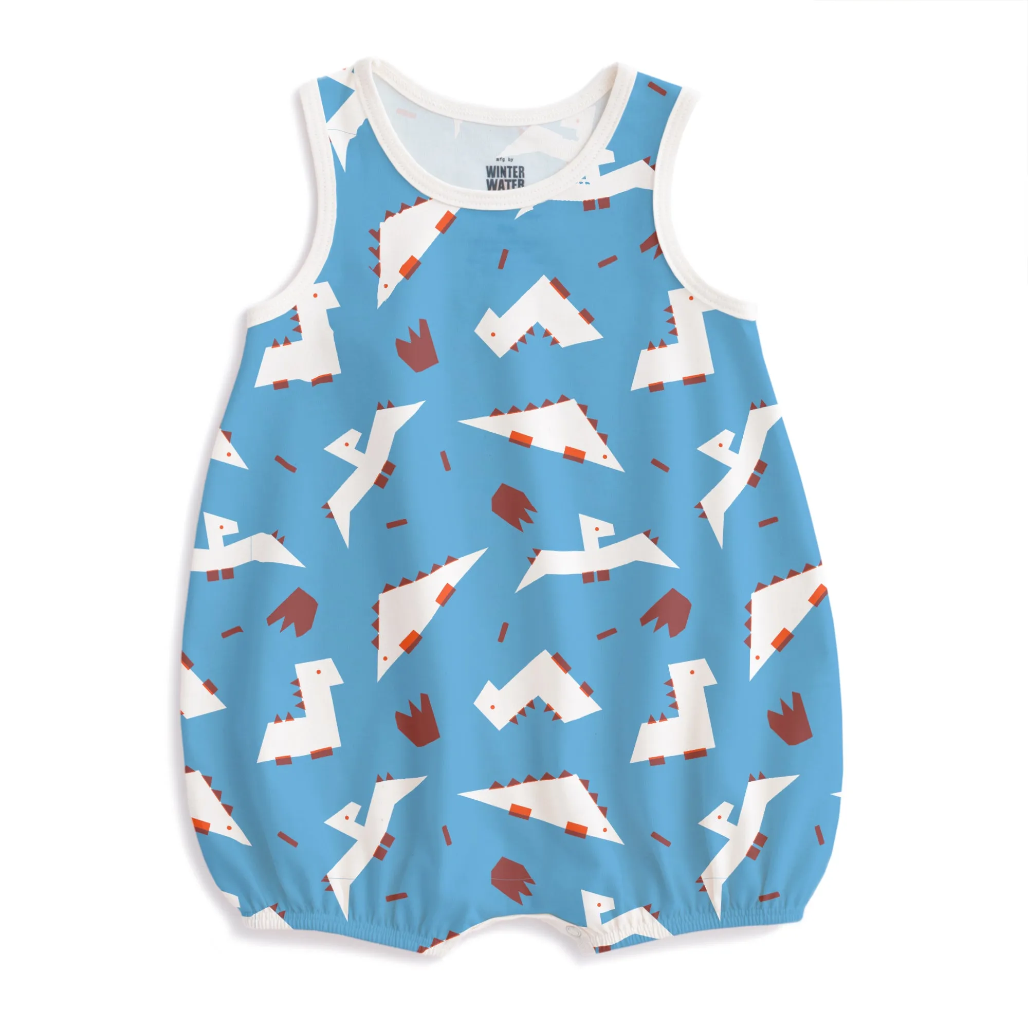 Bubble Romper - Dino Dreams Blue