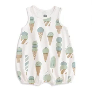 Bubble Romper - Ice Cream Mint & Blue