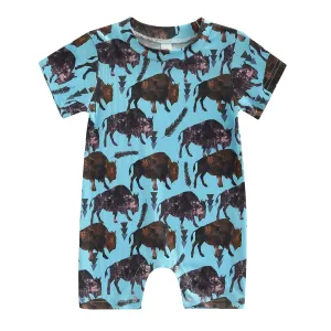 Buffalo Print Romper for Your Little Cowkid