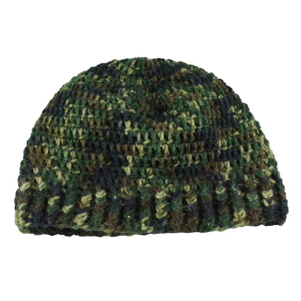 Camouflage Crochet Beanie Hat with Band Medium/Large - JMCH39ML