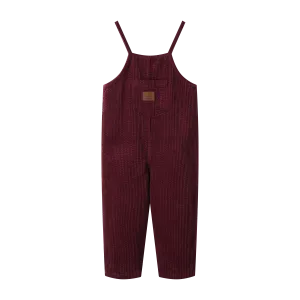 corduroy romper with pocket - burgundy