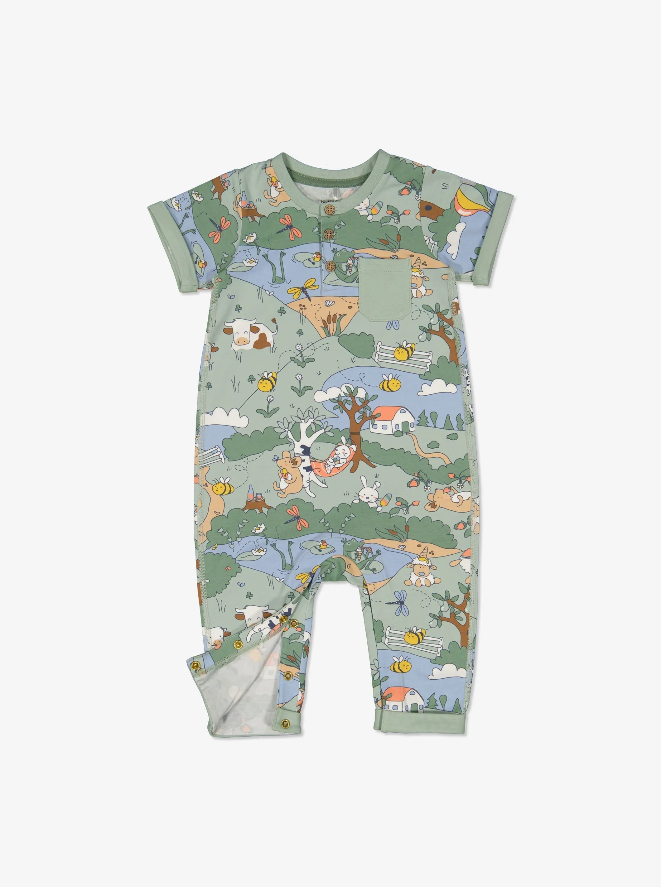 Countryside Print Baby Romper