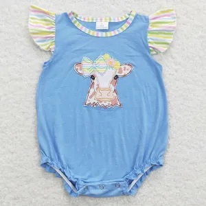 Cow Embroidery Boutique Infant Girls Rompers SR0825