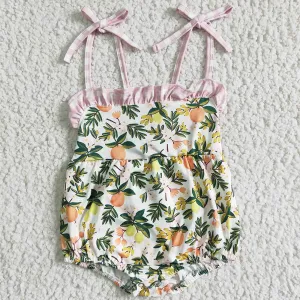 Cute Infant Baby Girl Rompers Lemon Summer Toddler Girls Clothes Romper SR0030