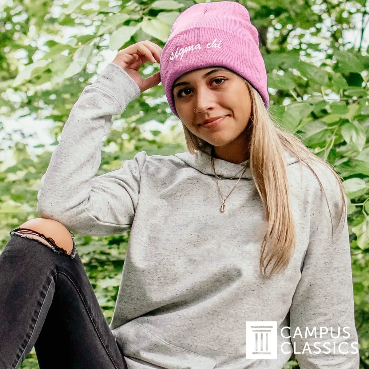 Delt Pink Sweetheart Beanie