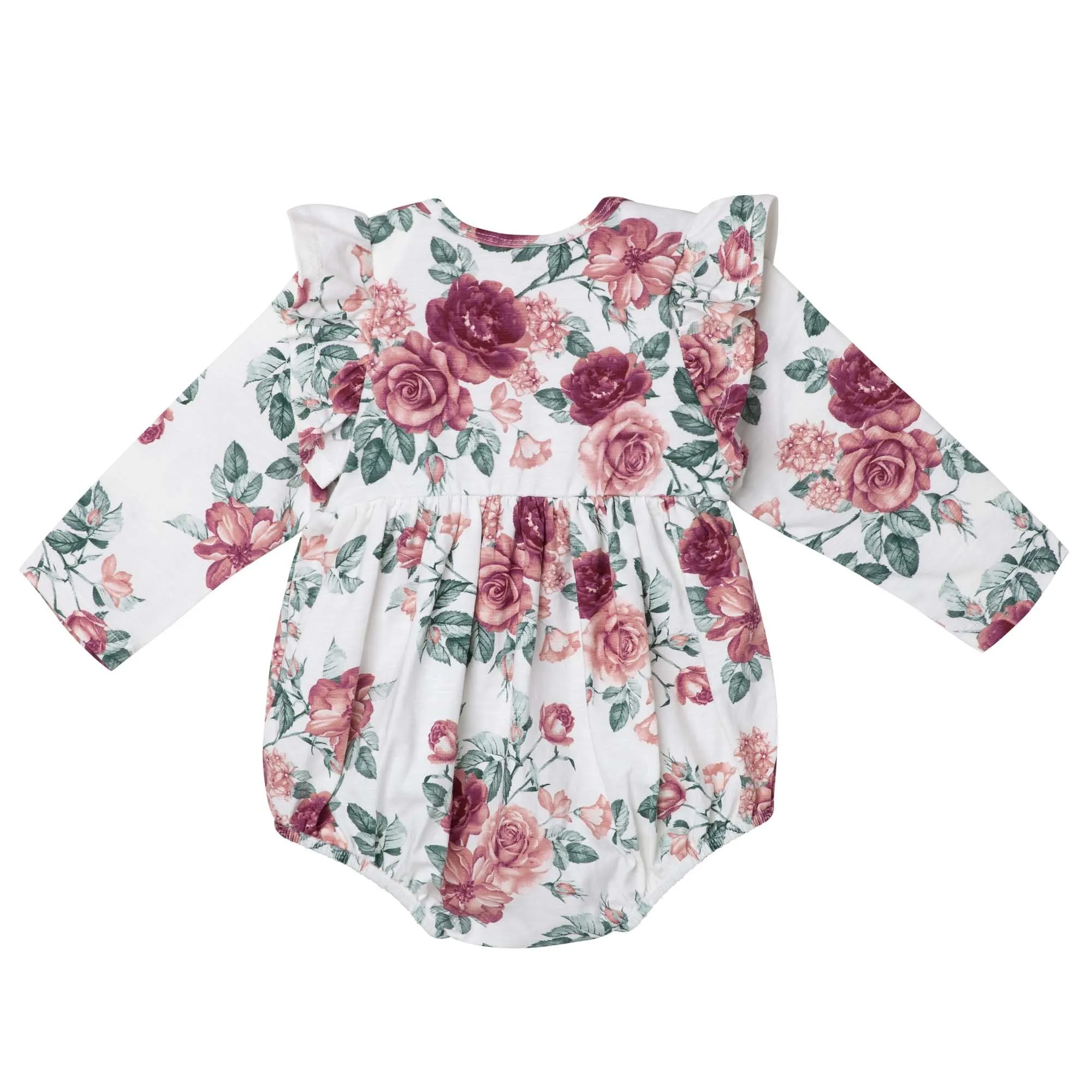 Designer Kidz Audrey Floral L/S Bubble Romper - Tea Rose (Size 000-2)