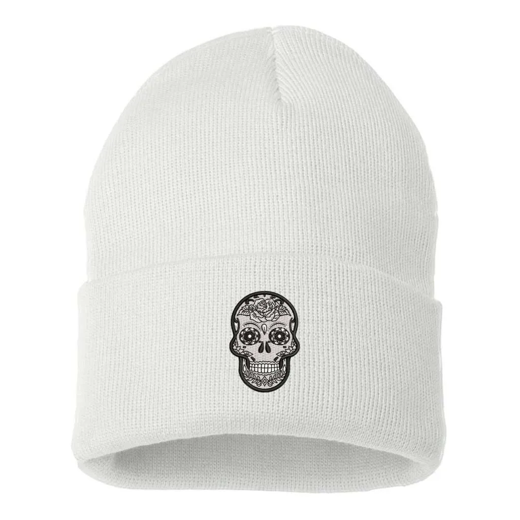 Dia De Los Muertos Beanie | Sugar Skull Cuffed Beanie