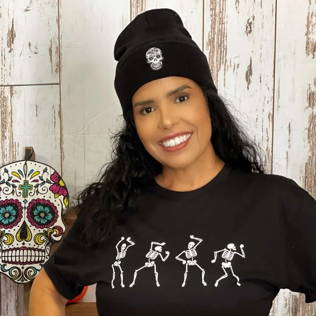 Dia De Los Muertos Beanie | Sugar Skull Cuffed Beanie