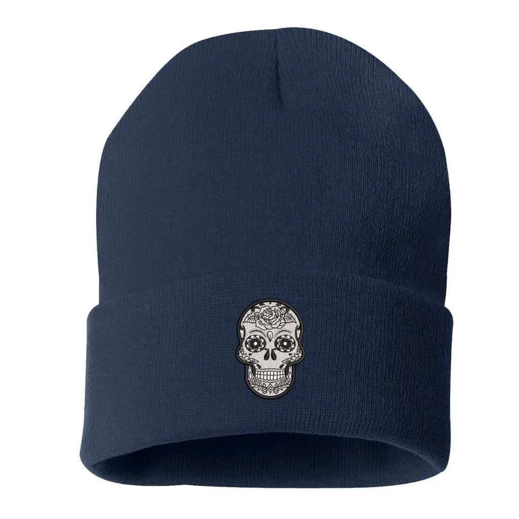 Dia De Los Muertos Beanie | Sugar Skull Cuffed Beanie