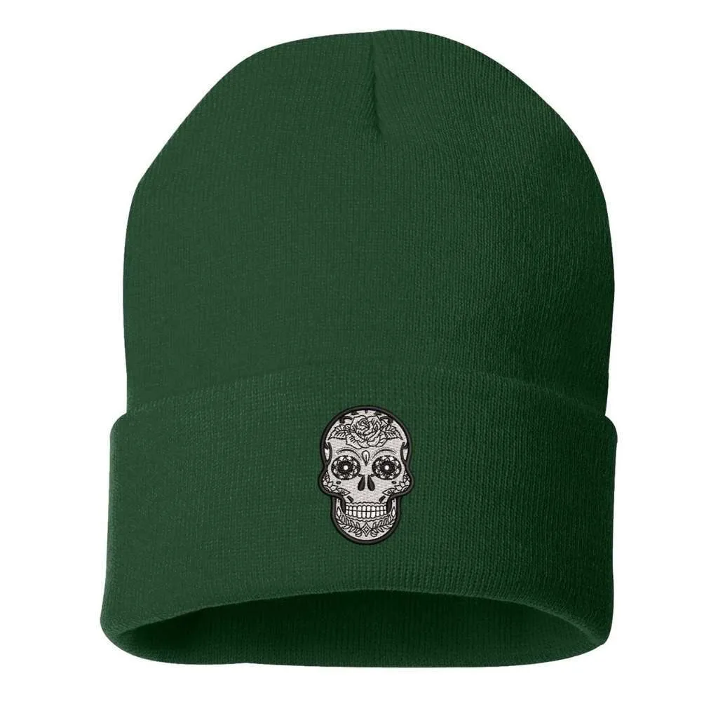 Dia De Los Muertos Beanie | Sugar Skull Cuffed Beanie